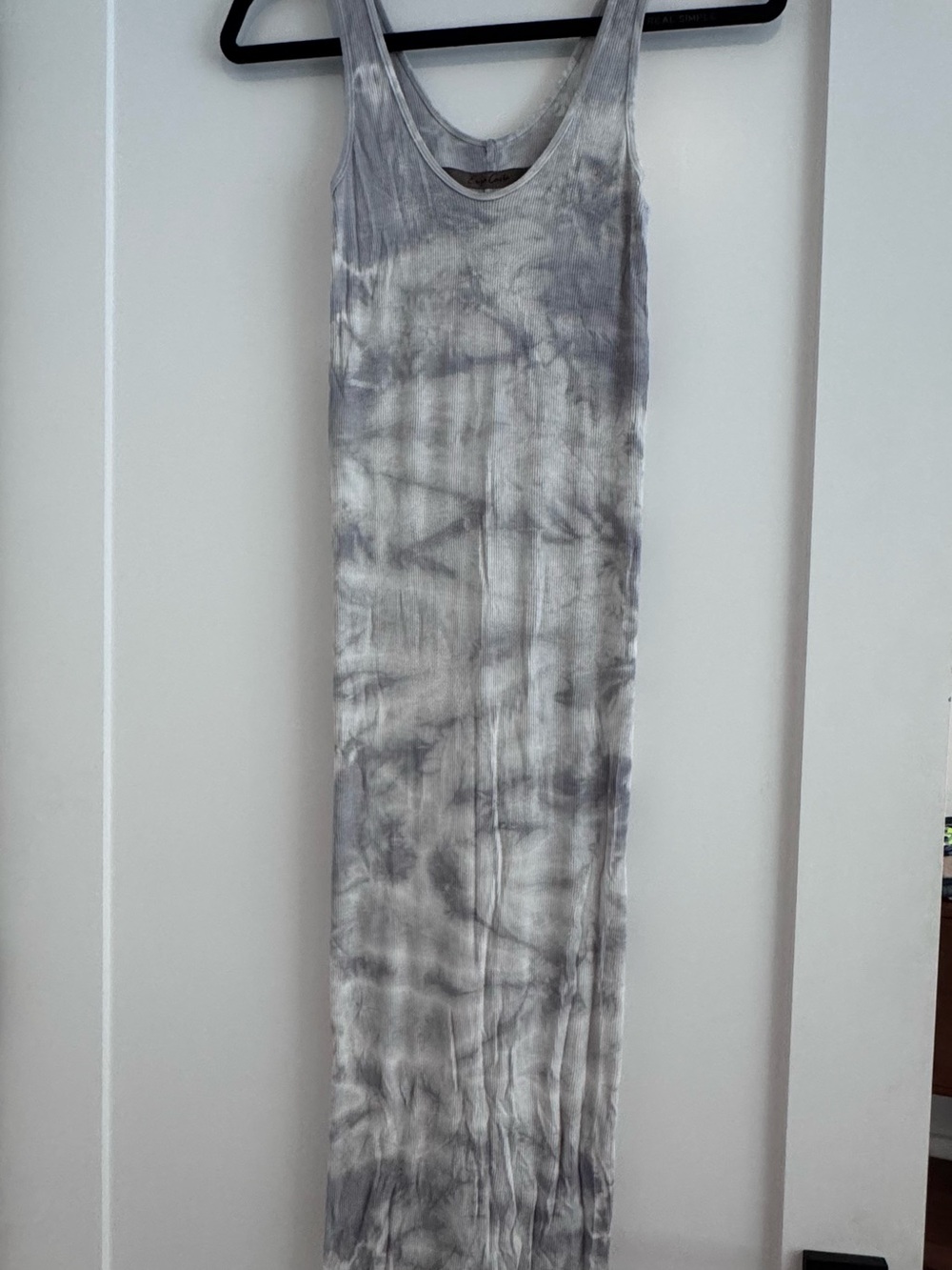 Enza Costa Tie-Dye Maxi Dress in Gray and White, size S